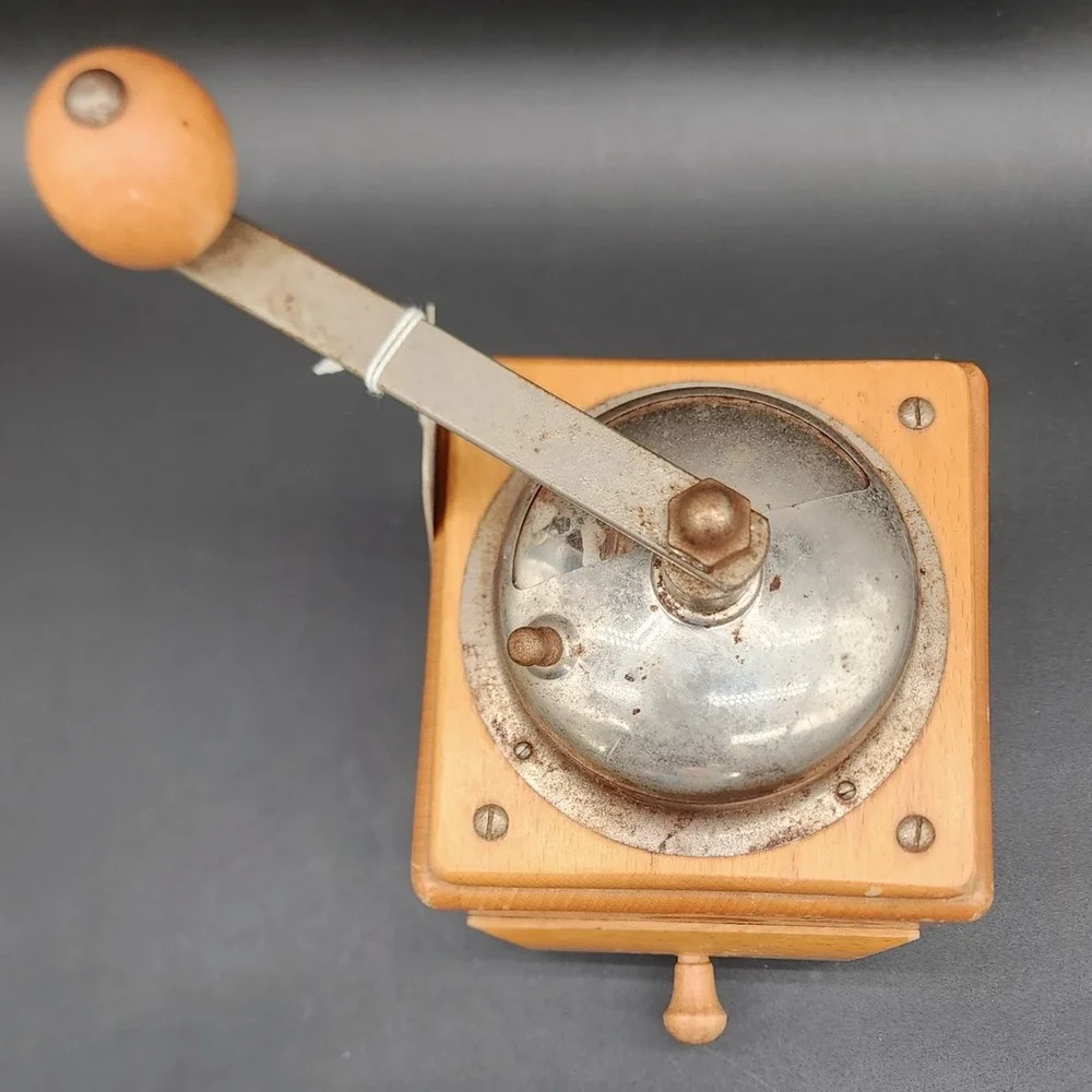 Armin Trosser Brown Wood Manual Coffee Grinder Vintage Antique 1930s Germany
